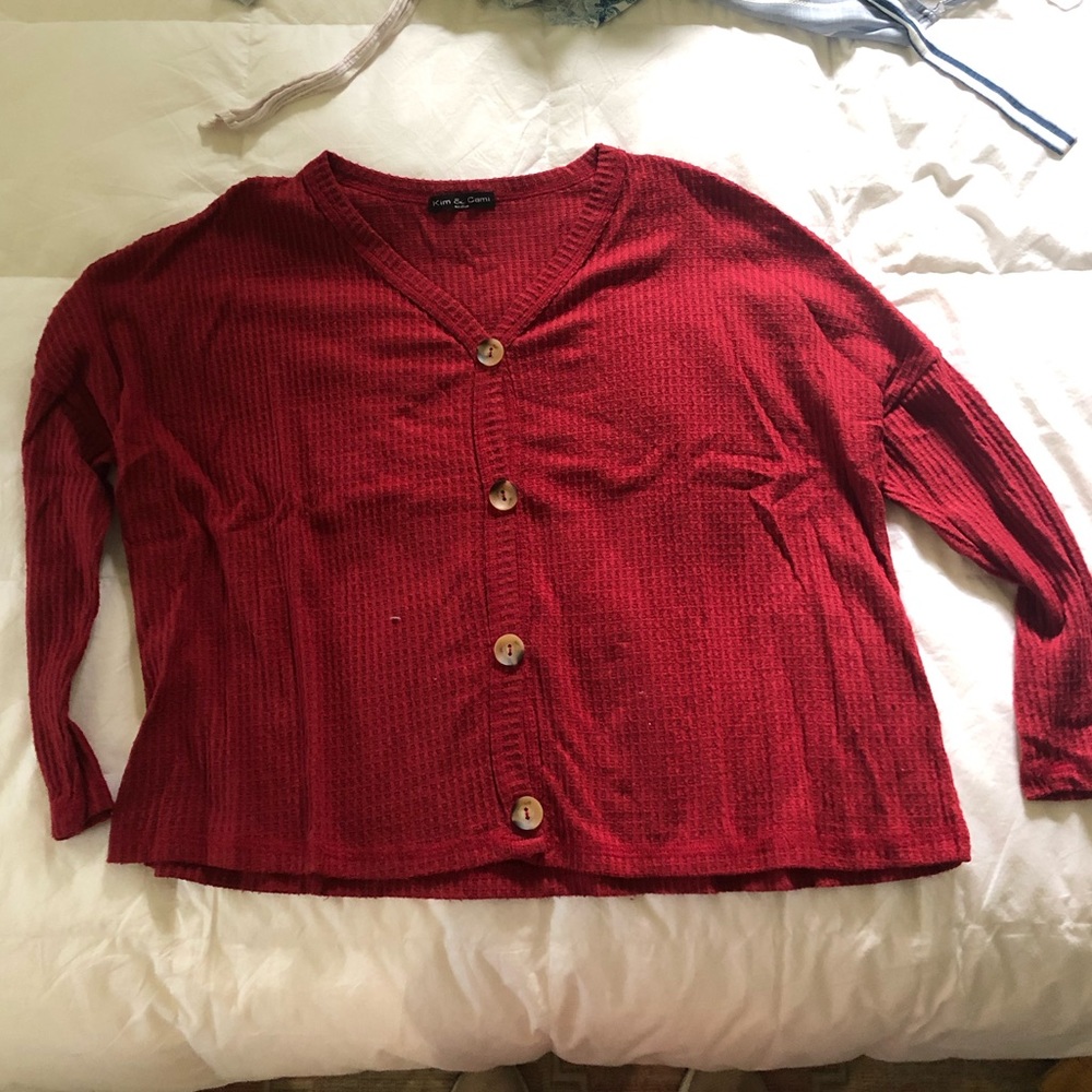 Burgundy thermal top